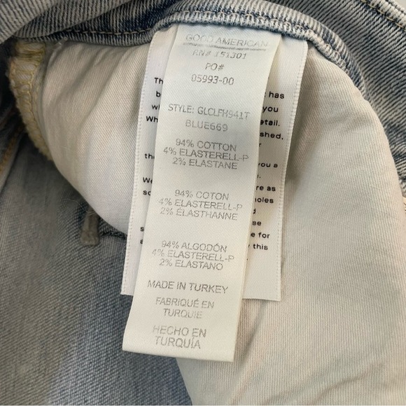 NWT Good American Good Legs Crop Long Fray Hem Jeans size 18 Blue669 - Picture 8 of 9